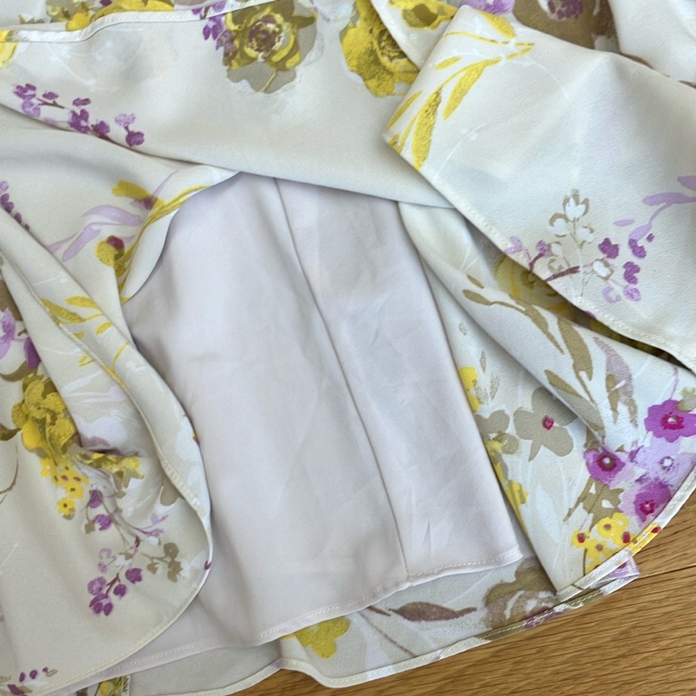 Nannette White Floral Long Sleeve Dress with Yellow & Purple Accents - Picture 6 of 10
